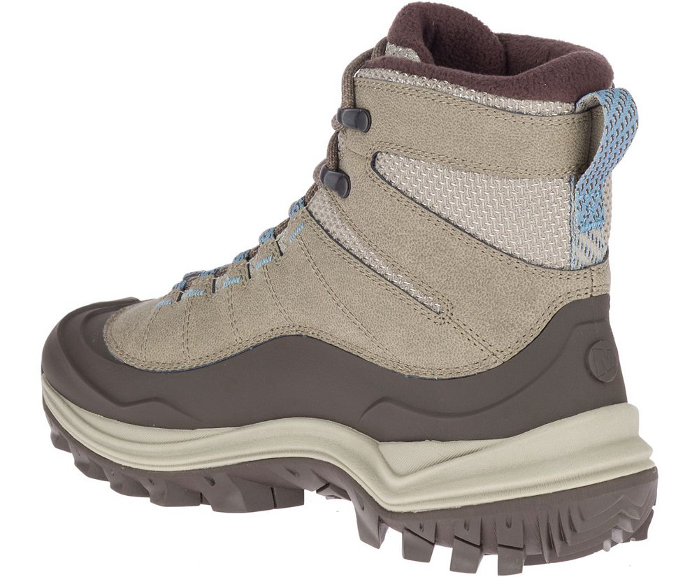 Kozaki Merrell Damskie Szare - Thermo Chill Mid Shell Waterproof - 164953-STK